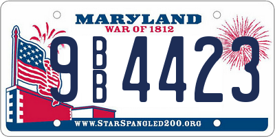 MD license plate 9BB4423