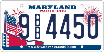 MD license plate 9BB4450