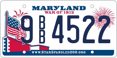 MD license plate 9BB4522