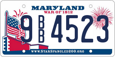 MD license plate 9BB4523