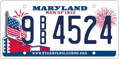 MD license plate 9BB4524