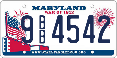 MD license plate 9BB4542