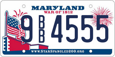 MD license plate 9BB4555