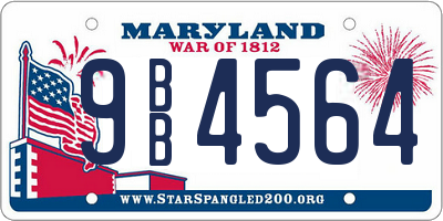 MD license plate 9BB4564