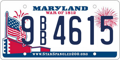 MD license plate 9BB4615
