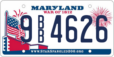 MD license plate 9BB4626