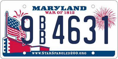 MD license plate 9BB4631