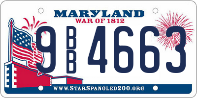 MD license plate 9BB4663