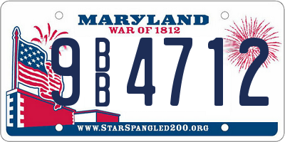 MD license plate 9BB4712