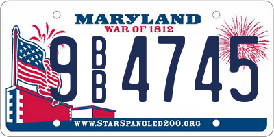 MD license plate 9BB4745