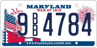 MD license plate 9BB4784
