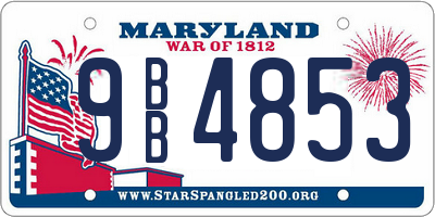 MD license plate 9BB4853