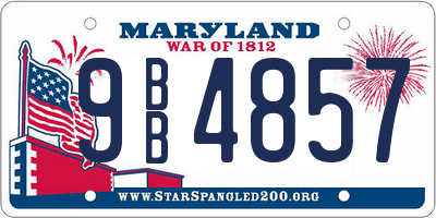 MD license plate 9BB4857