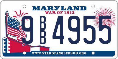 MD license plate 9BB4955