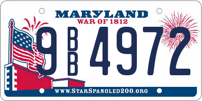 MD license plate 9BB4972