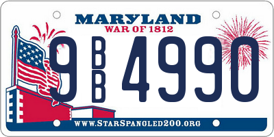 MD license plate 9BB4990
