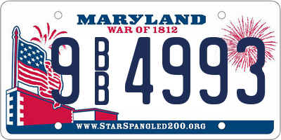 MD license plate 9BB4993