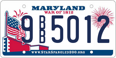 MD license plate 9BB5012