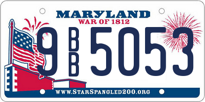MD license plate 9BB5053
