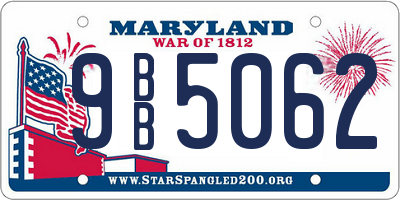 MD license plate 9BB5062