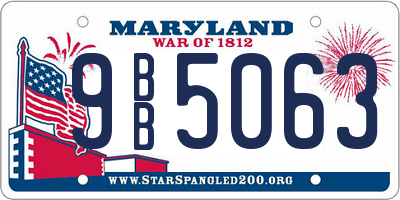 MD license plate 9BB5063