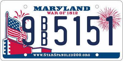 MD license plate 9BB5151