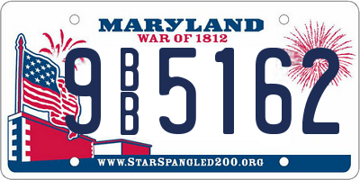 MD license plate 9BB5162