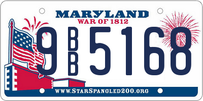MD license plate 9BB5168