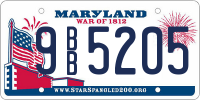 MD license plate 9BB5205