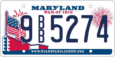 MD license plate 9BB5274