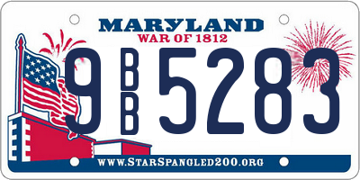 MD license plate 9BB5283