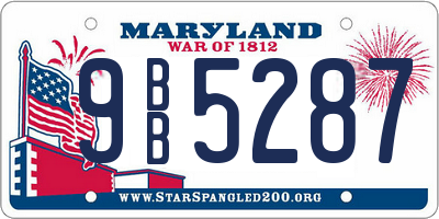 MD license plate 9BB5287