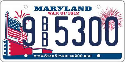 MD license plate 9BB5300
