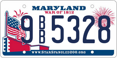 MD license plate 9BB5328