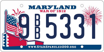 MD license plate 9BB5331
