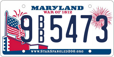 MD license plate 9BB5473