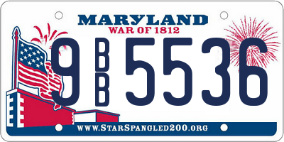 MD license plate 9BB5536
