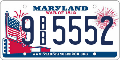 MD license plate 9BB5552
