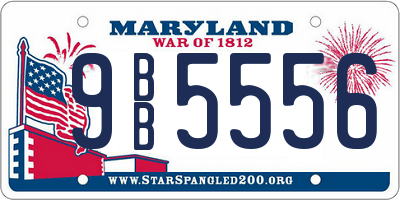 MD license plate 9BB5556