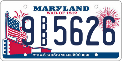MD license plate 9BB5626