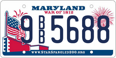 MD license plate 9BB5688