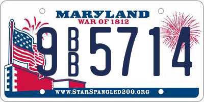 MD license plate 9BB5714