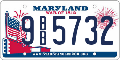 MD license plate 9BB5732
