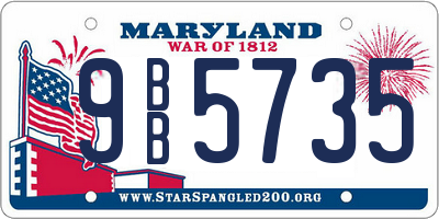 MD license plate 9BB5735