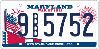 MD license plate 9BB5752