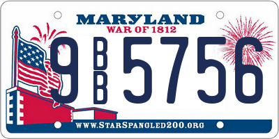 MD license plate 9BB5756