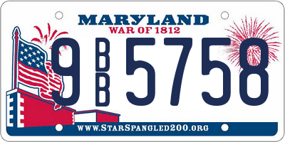MD license plate 9BB5758