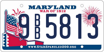 MD license plate 9BB5813