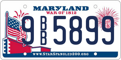 MD license plate 9BB5899