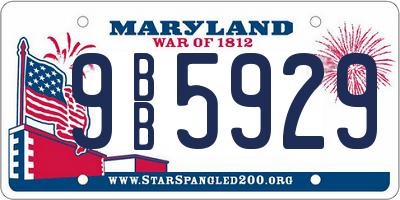 MD license plate 9BB5929